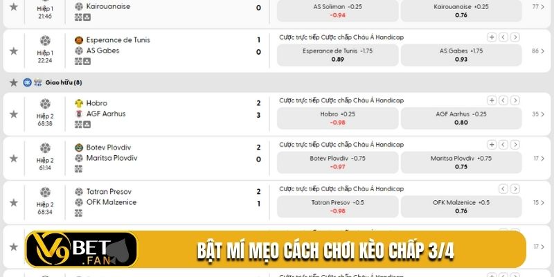 Bật mí mẹo cách chơi kèo chấp 3/4