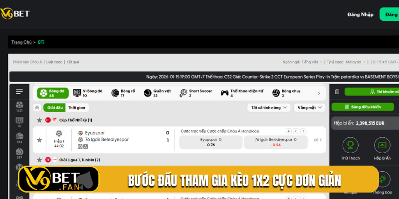 Bước đầu tham gia kèo 1x2 cực đơn giản