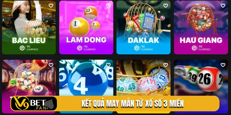 Kết quả may mắn từ xổ số 3 miền