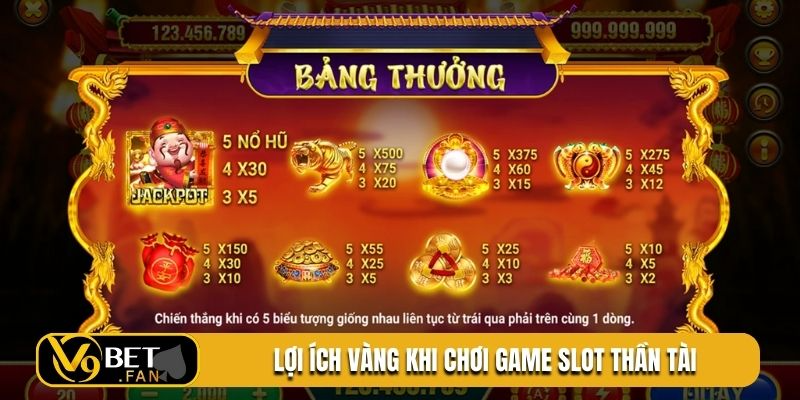 Lợi ích vàng khi chơi game slot Thần Tài