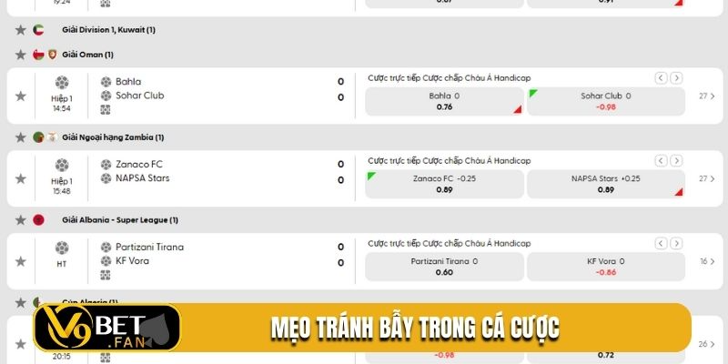 Mẹo tránh bẫy trong cá cược