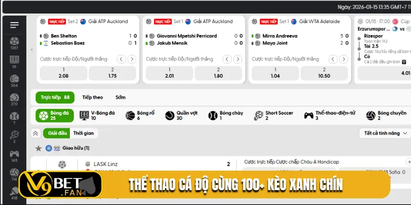 Thể thao cá độ cùng 100+ kèo xanh chín