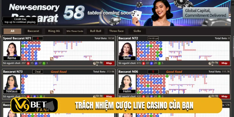 Trách nhiệm cược live casino của bạn