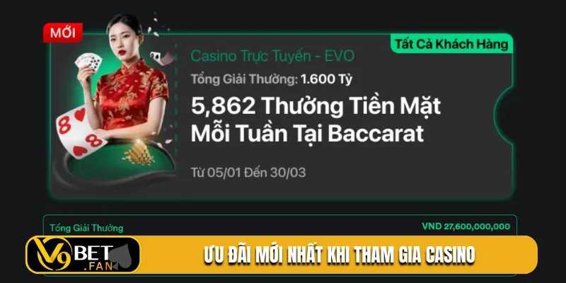 Ưu đãi mới nhất khi tham gia casino